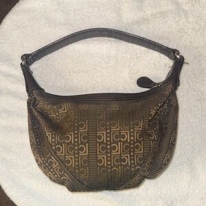 Vintage Liz Claiborne Brown Patterned Hobo Bag